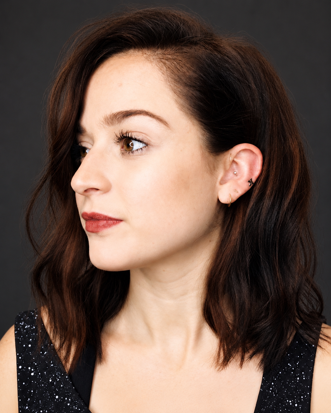 Dimensional brunette hair color by Bradley Sanders